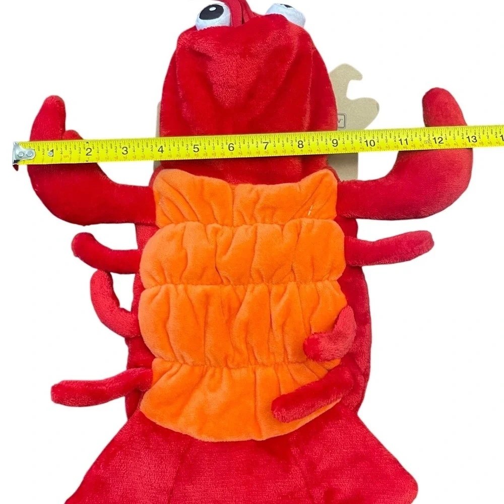 Pup Crew Lobster Dog Costume Red XS/S Halloween Pet‎ Outfit Hooded Plush NWT